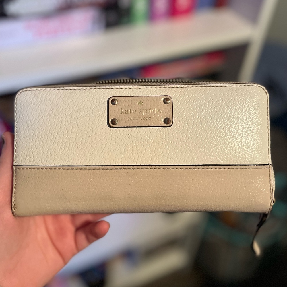 Kate Spade Cream and Tan Leather Wallet